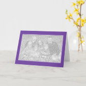 Purple with White Border (photo frame) Kaart (Gele Bloem)