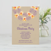 Purple Wreath Christmas Holiday Invitations (Debout devant)