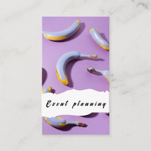 Purple Yellow Event Planning Carte de visite moder (Devant)