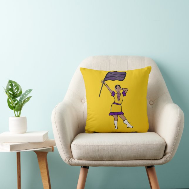 Purple Yellow Flag  Dancer #2 Throw Pillow Kussen (Stoel)