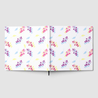 Purple Yellow Vintage Flowers Gastenboek
