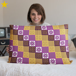 Purple Yellow White Classic European Mosaic Tiles Kussensloop