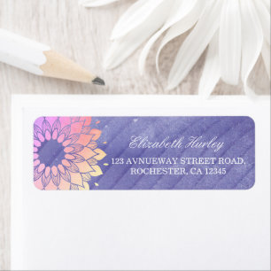 Purple Yoga Instrucor Rose Gold Mandala Etiket