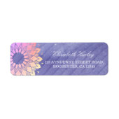 Purple Yoga Instrucor Rose Gold Mandala Etiket (Voorkant)