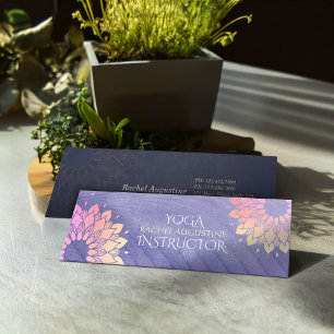 Purple Yoga Instrucor Rose Gold Mandala Mini Visitekaartje