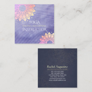 Purple Yoga Instrucor Rose Gold Mandala Vierkante Visitekaartje