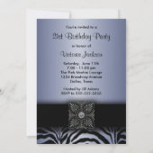 Purple Zebra 21e anniversaire Invitations (Dos)