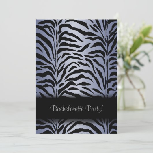Purple Zebra Bachelorette Invitations (Debout devant)