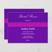 Purple Zebra modèle nuptiale douche Invitation (Devant / Derrière)