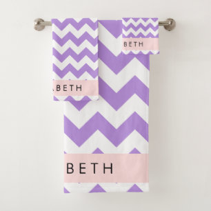 Purple Zigzag, Purple Chevron, Votre Nom