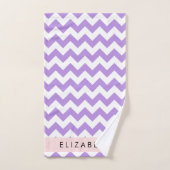 Purple Zigzag, Purple Chevron, Votre Nom (Serviette à main)