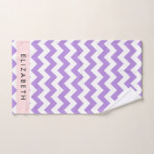 Purple Zigzag, Purple Chevron, Votre Nom (Serviette à main)
