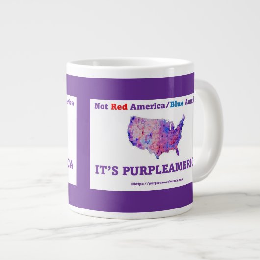 PurpleAmerica Jumbo café Mug (Devant droit)