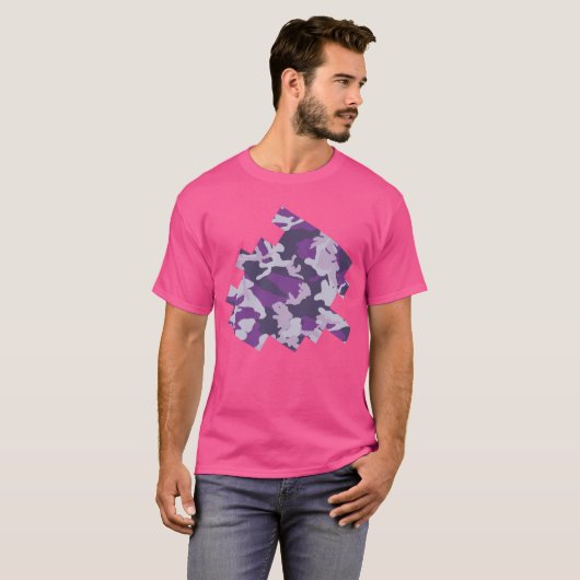 PurpleBerry Camo Pattern Digital Sketch T-shirt (Voorkant volledig)