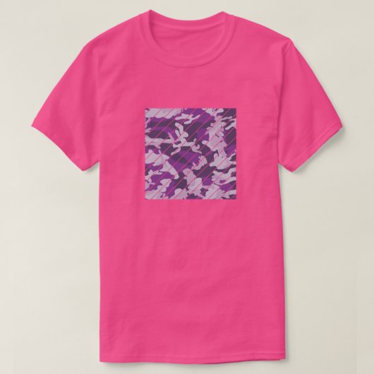 PurpleBerry Camo Pattern Square Sliced T-shirt (Design voorkant)