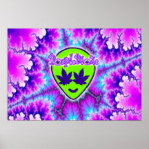 PurpleBlaZe buitenaards hoofdtyedye trippy poster