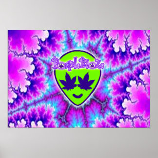 PurpleBlaZe buitenaards hoofdtyedye trippy poster