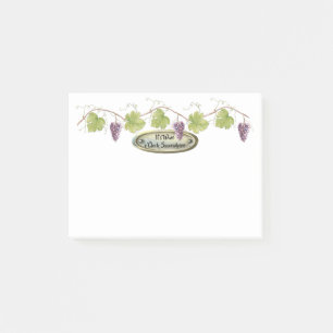 PurpleGrape Clusters Grape Leaves - Wine oClock Post-it® Notes