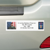 PurpleHeart, Nicks pix 087, in Loving Memory of... Bumpersticker (Op auto)