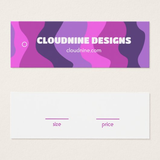 PurplePink Stripe Clothing Size Price Hangtag Card (Devant & derrière)