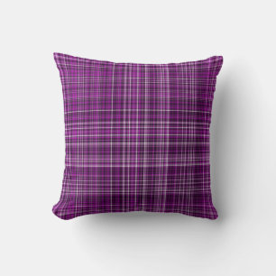 Purples Agréables Plaid Oreiller 07 Carrés