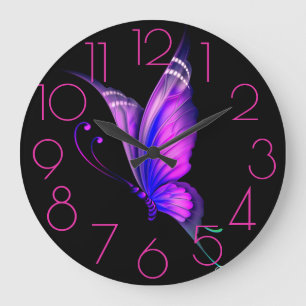 Purples, Pinks Butterfly op een zwarte Grote Klok