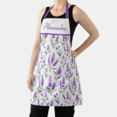 PurpleSage Green Lavender Custom Name Apron Schort (Insitu)