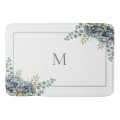 Purplish Hydrangeas Eucalyptus Monogrammed Badmat (Voorkant)