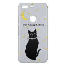 Purr Among the Stars Zwarte Kat iPhone Hoesje