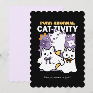Purr-anormale Kat-activiteit - Halloween Kat Ontwe Feestdagenkaart