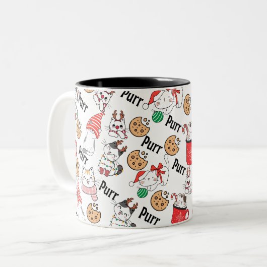 Purr Cat Christmas Mug (Devant gauche)
