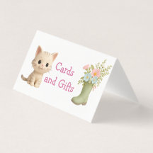 Purr-fect Baby Meisje Kitten Baby Shower Tafelkaar