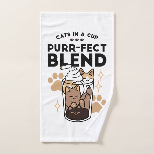 Purr-fect Blend : Cat and Coffee Art for Pet Lover (Serviette à main)