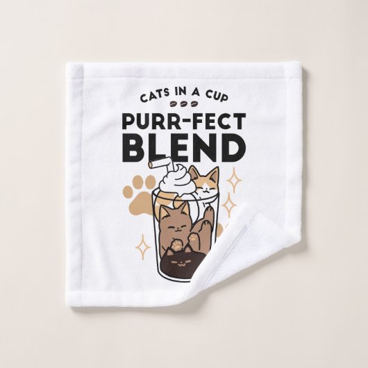 Purr-fect Blend : Cat and Coffee Art for Pet Lover (Gant de toilette)
