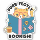 Purr-fect Boek Waterdicht  Sticker (Voorkant)