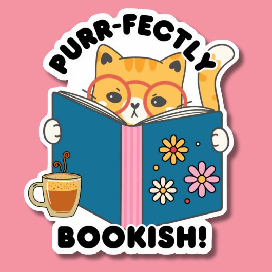 Purr-fect Boek Waterdicht  Sticker