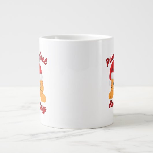 Purr‑fect Holiday Christmas Cat Lover Mug Extra Grote Beker (Voorkant)