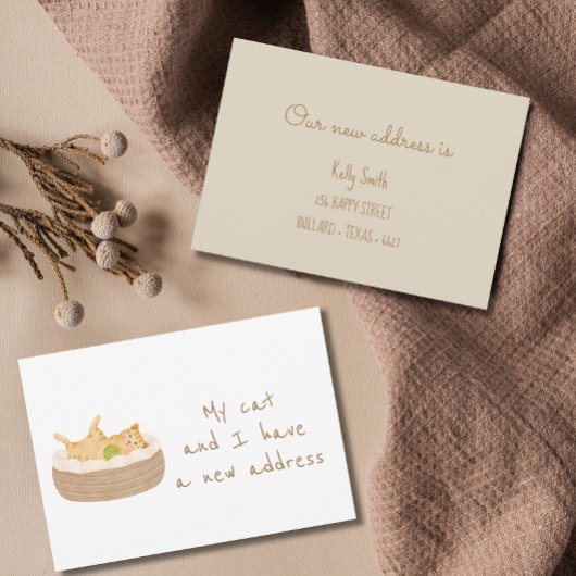 Purr-fect verhuisd, ons nieuwe adres aankondiging