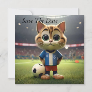"Purr-fecte Aanvaller: De 3D Voetbal Kat" Save The Date