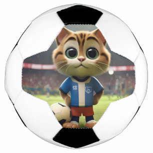 "Purr-fecte Aanvaller: De 3D Voetbalkat" Voetbal