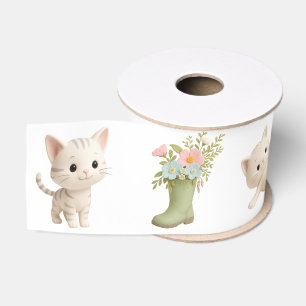 Purr-fecte Baby Meisje Kitten Baby Shower Grosgrain Lint