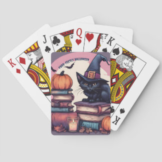 Purr-fecte Halloween AI Fantasie Digitale Kunstpri Pokerkaarten