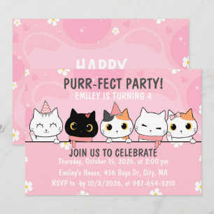 Purr-fecte Kittens Verjaardagsfeestje Kaart