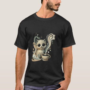 Purr-fecte ochtend schattige kat koffie t-shirt