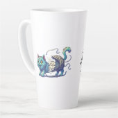 Purr-fectly Tangled" T-Shirt - Whimsical Cat  Latte Mok (Linkerhoek)