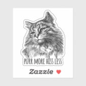 Purr More Hiss Less Pretty Kitty Sticker (Vel)