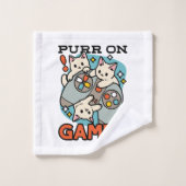 Purr On Gamer - Conception De Jeu De Chat Cute (Gant de toilette)