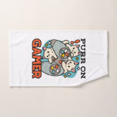 Purr On Gamer - Conception De Jeu De Chat Cute (Serviette à main)