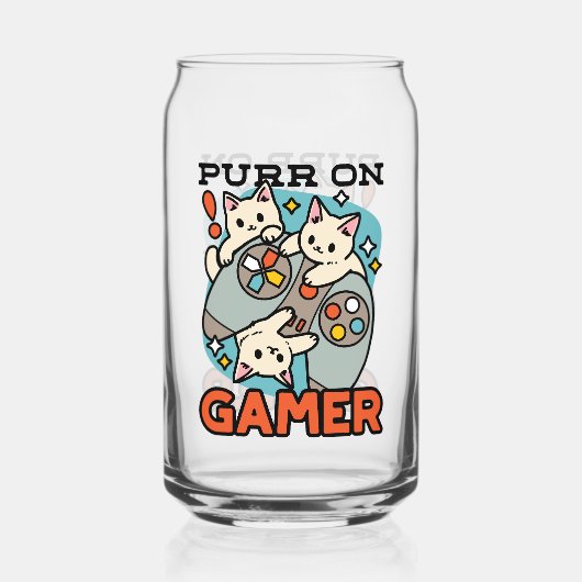 Purr On Gamer - Conception De Jeu De Chat Cute (Recto)