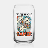 Purr On Gamer - Conception De Jeu De Chat Cute (Verso)